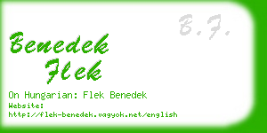 benedek flek business card